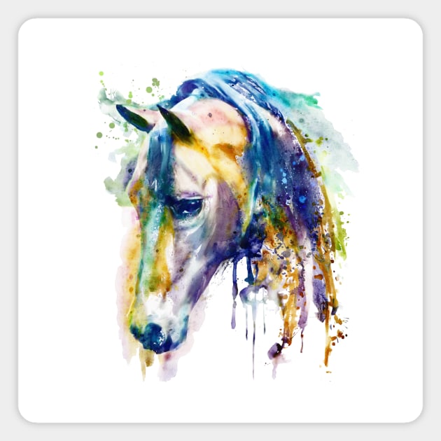 Horse Head watercolor Magnet by Marian Voicu